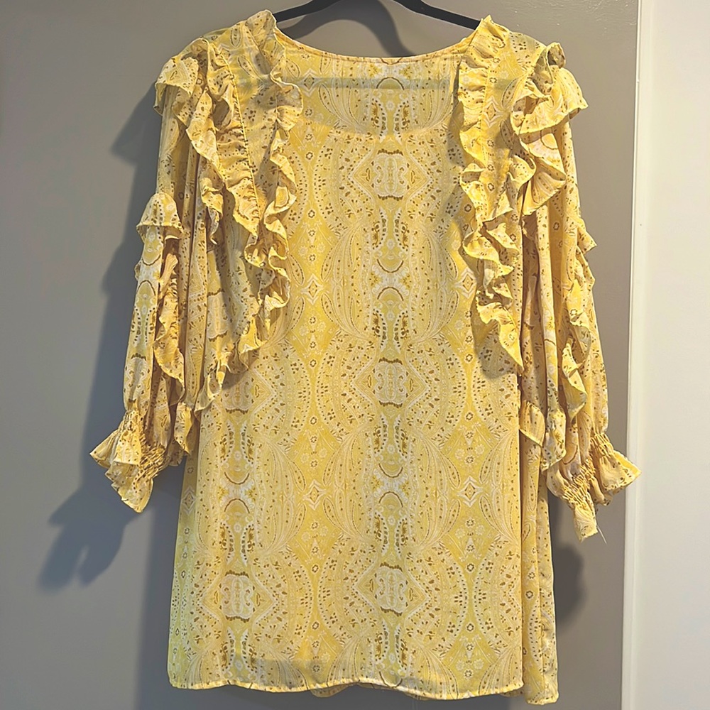Boho Yellow Baby Doll Dress